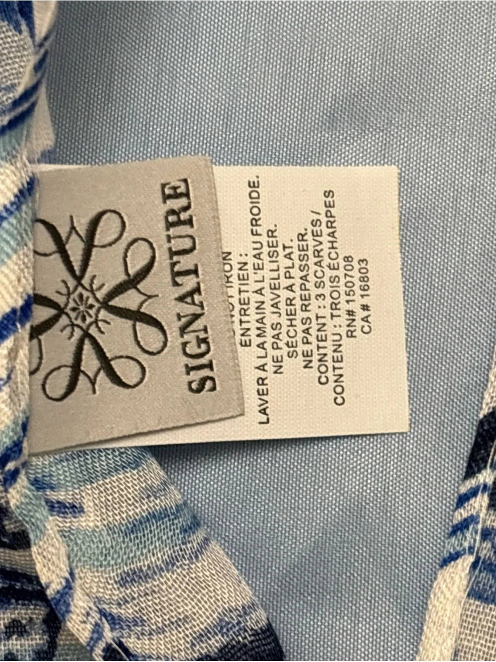 Avon Skinny Scarf Womens Cream Blue Satin Nautical Sail Rope Retro Light Summer